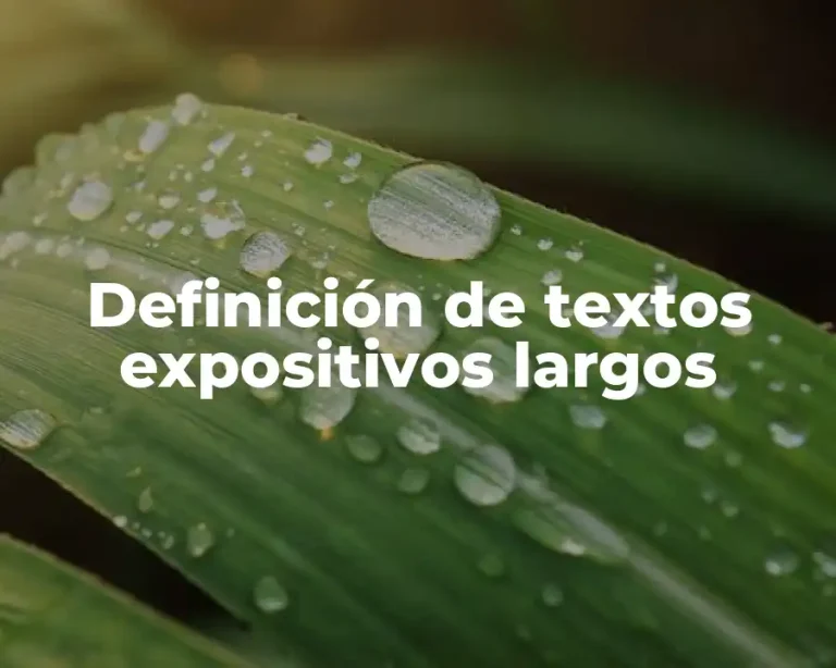 Definición de textos expositivos largos