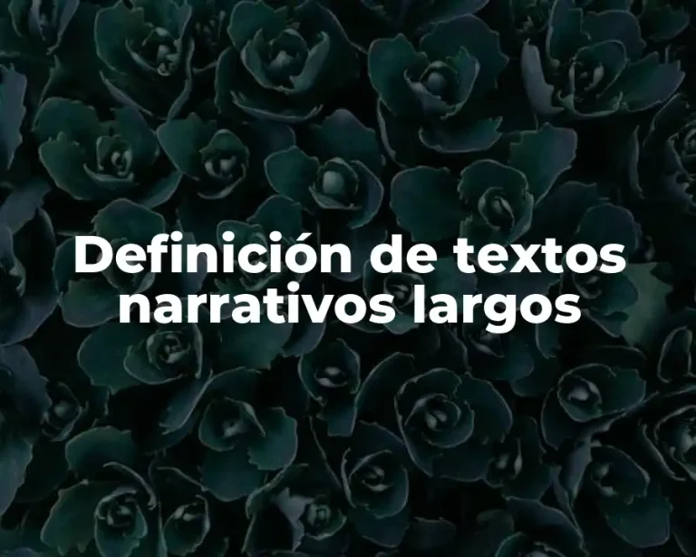 Definición de textos narrativos largos