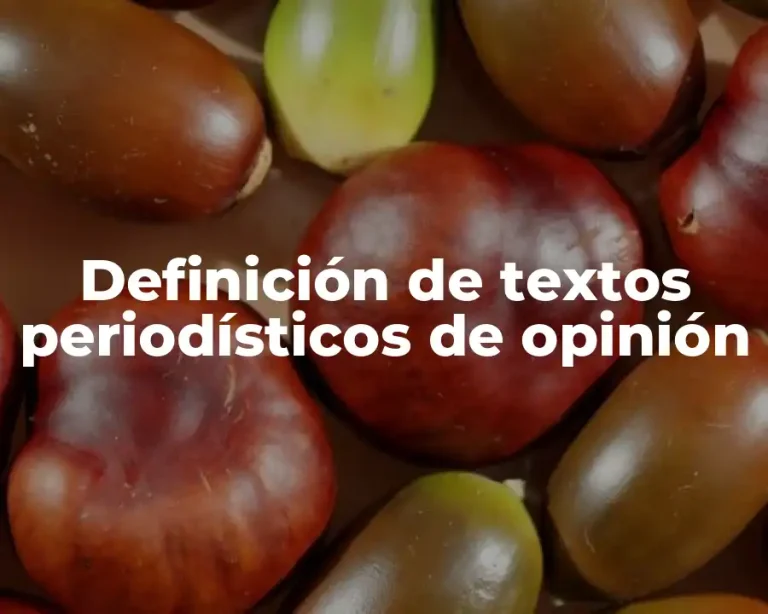 Definición de textos periodísticos de opinión