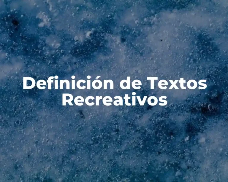 Definición de Textos Recreativos