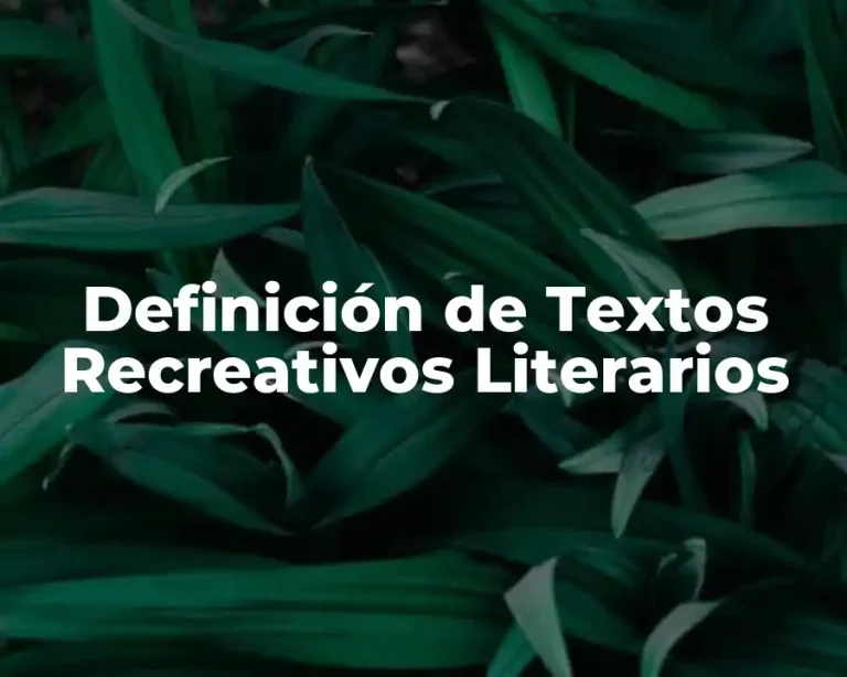 Definición de Textos Recreativos Literarios
