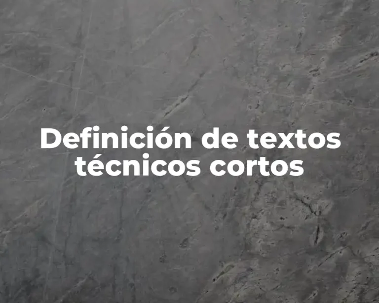 Definición de textos técnicos cortos