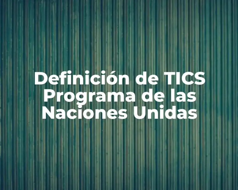 Definición de TICS Programa de las Naciones Unidas