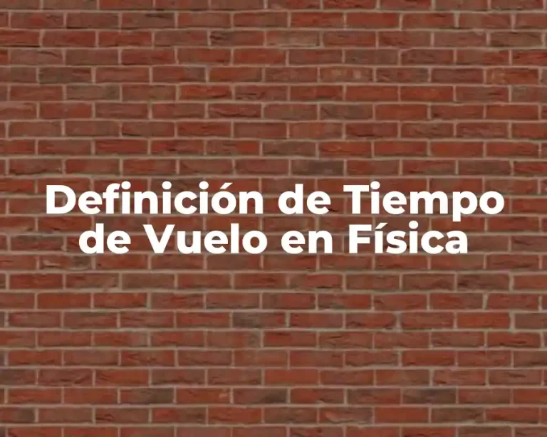 Definición de Tiempo de Vuelo en Física