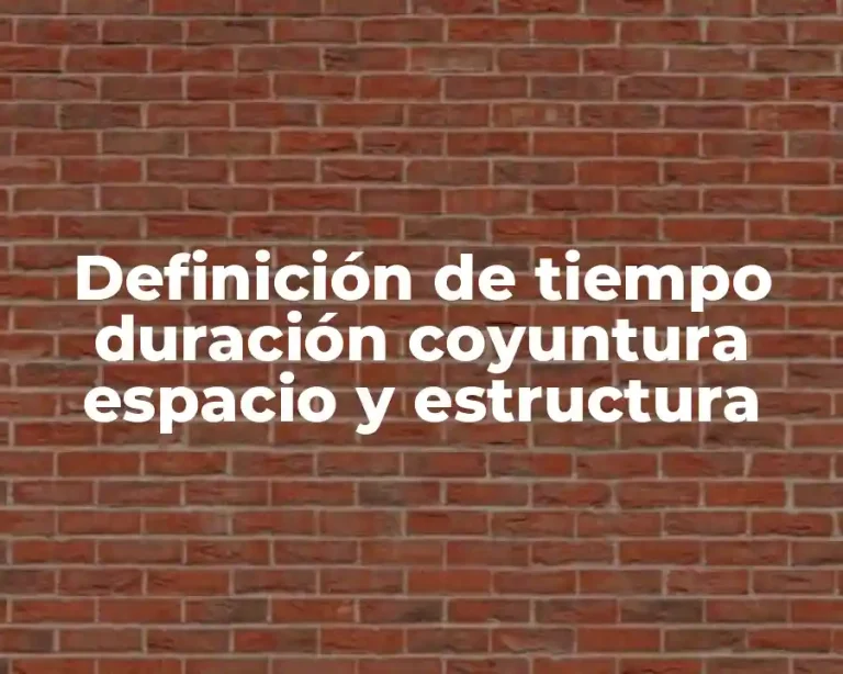 Definición de tiempo duración coyuntura espacio y estructura