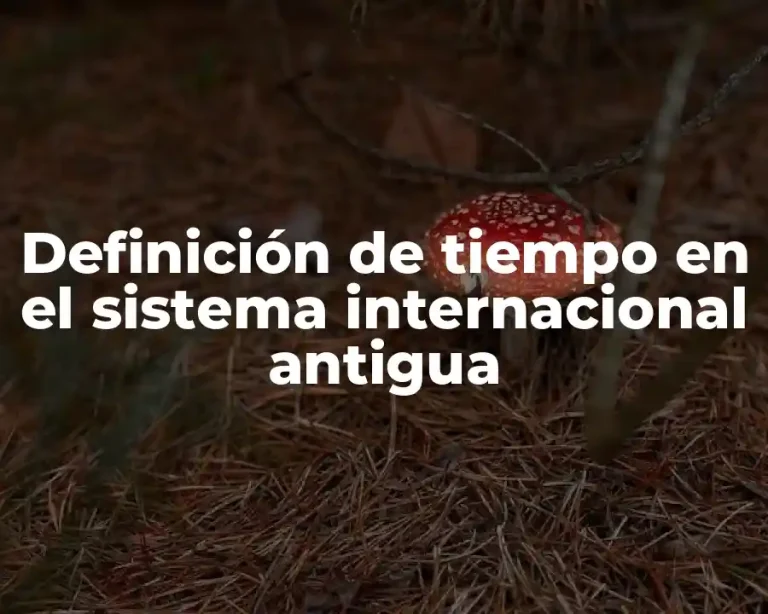 Definición de tiempo en el sistema internacional antigua