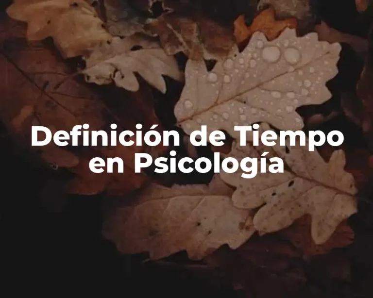 Definición de Tiempo en Psicología