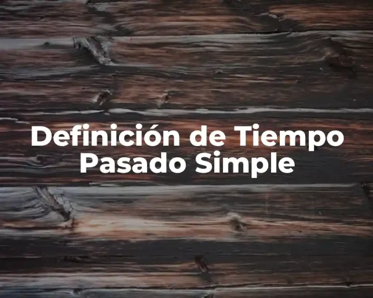 Definición de Tiempo Pasado Simple