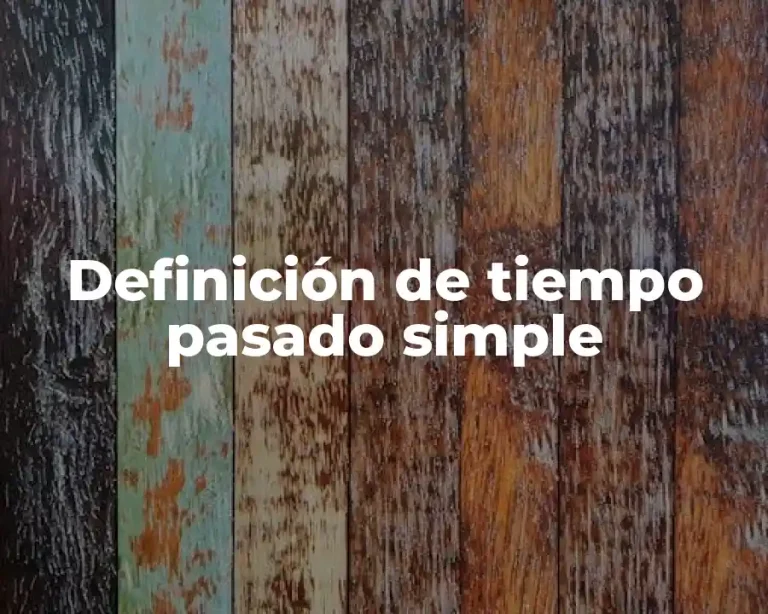 Definición de tiempo pasado simple
