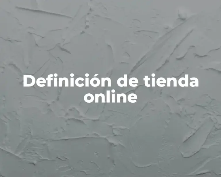 Definición de tienda online