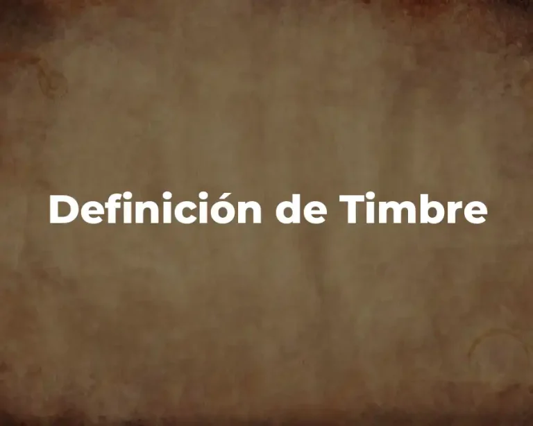 Definición de Timbre