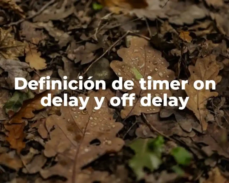 Definición de timer on delay y off delay