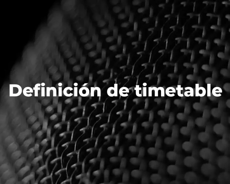 Definición de timetable
