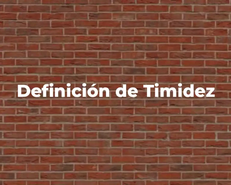 Definición de Timidez