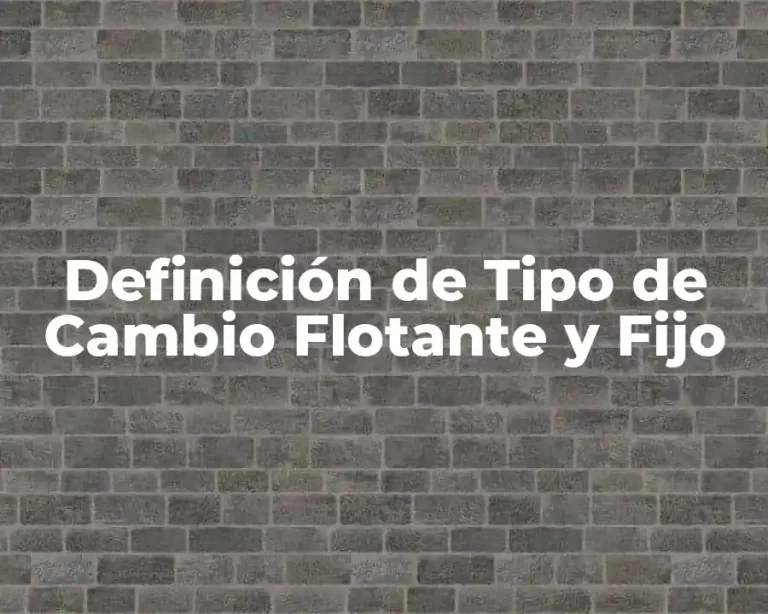 Definición de Tipo de Cambio Flotante y Fijo