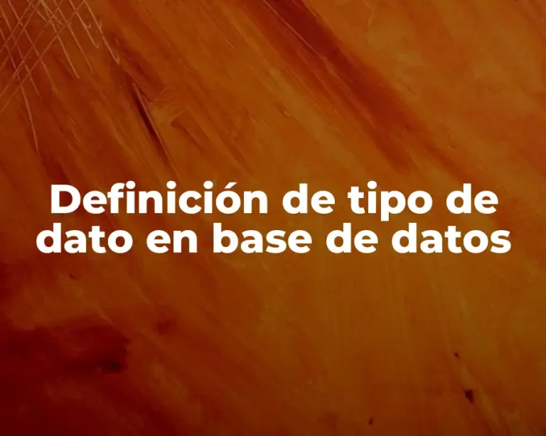 Definición de tipo de dato en base de datos