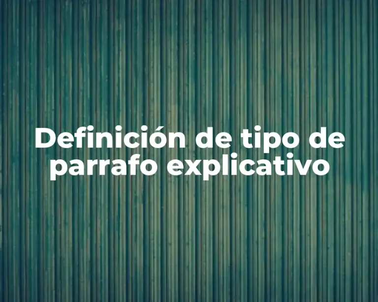 Definición de tipo de parrafo explicativo