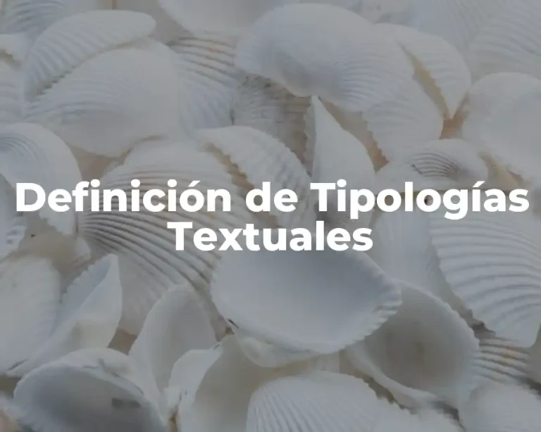 Definición de Tipologías Textuales
