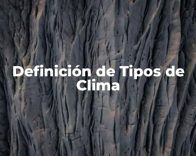 Definición de Tipos de Clima