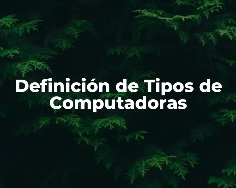 Definición de Tipos de Computadoras