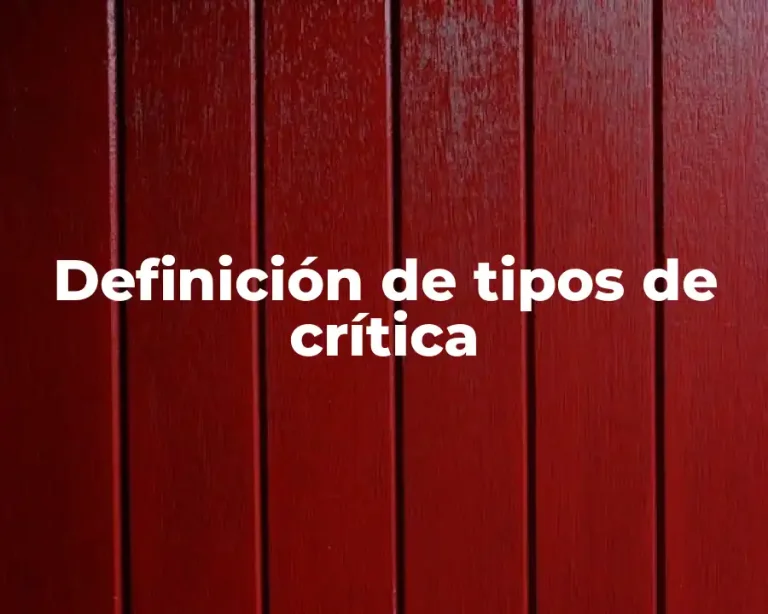 Definición de tipos de crítica