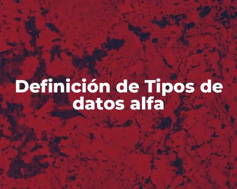 Definición de Tipos de datos alfa