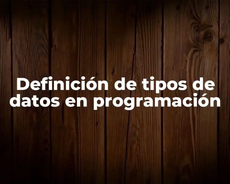 Definición de tipos de datos en programación