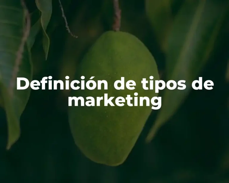 Definición de tipos de marketing