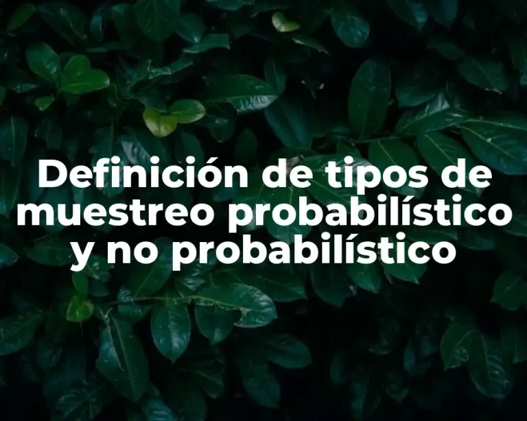 Definición de tipos de muestreo probabilístico y no probabilístico