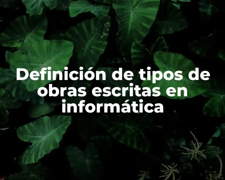 Definición de tipos de obras escritas en informática