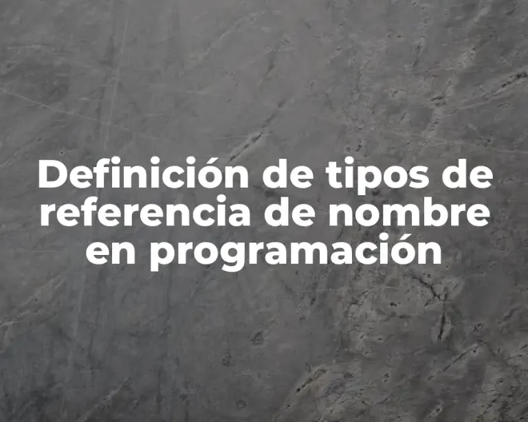 Definición de tipos de referencia de nombre en programación