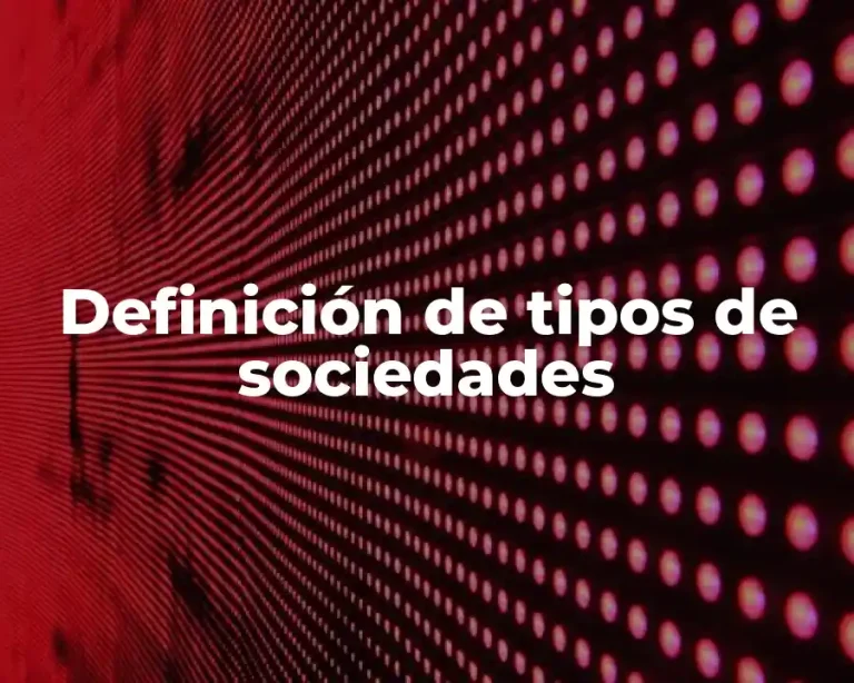 Definición de tipos de sociedades