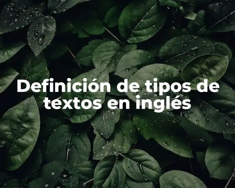 Definición de tipos de textos en inglés