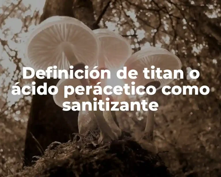 Definición de titan o ácido perácetico como sanitizante