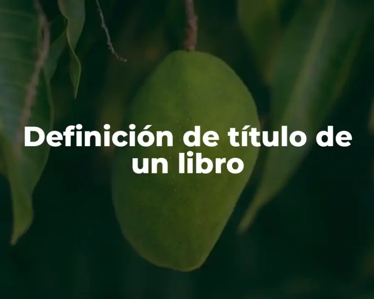 Definición de título de un libro