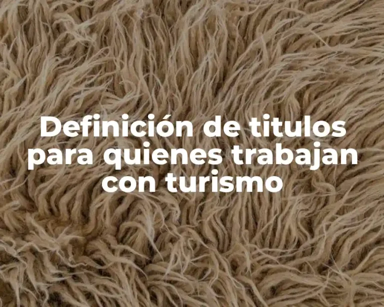 Definición de titulos para quienes trabajan con turismo