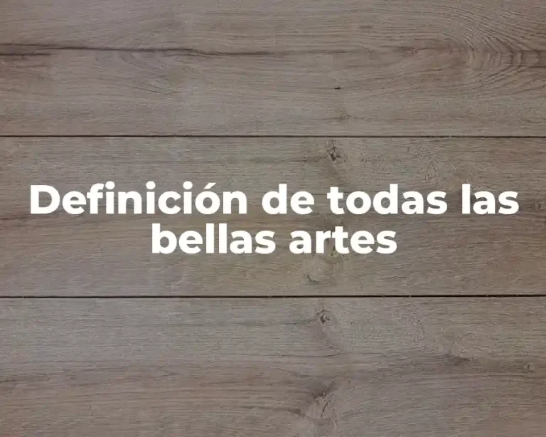 Definición de todas las bellas artes