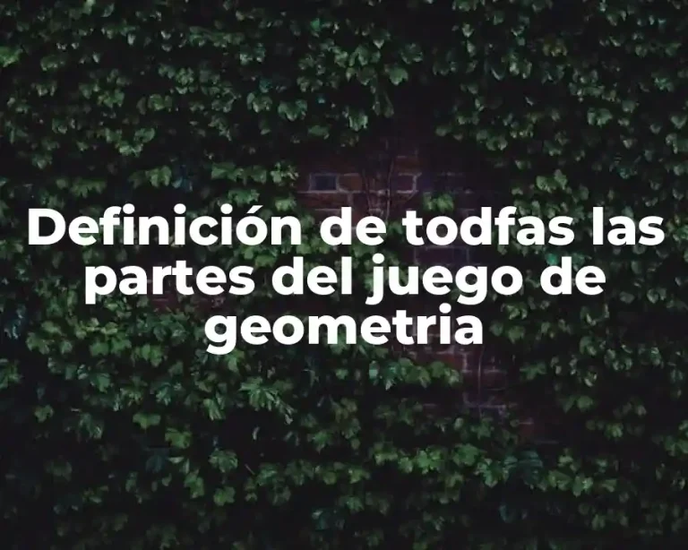 Definición de todfas las partes del juego de geometria