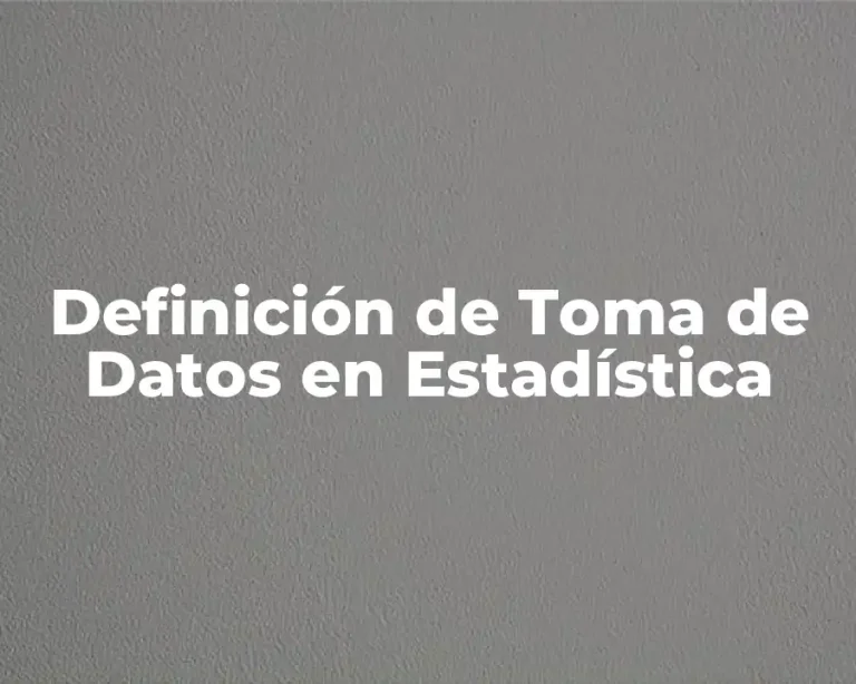 Definición de Toma de Datos en Estadística