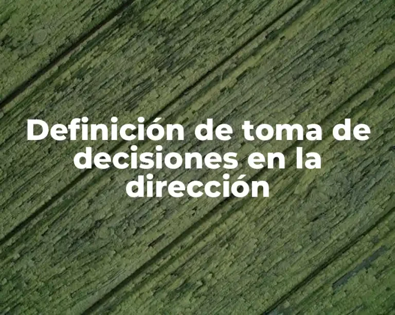 Definición de toma de decisiones en la dirección