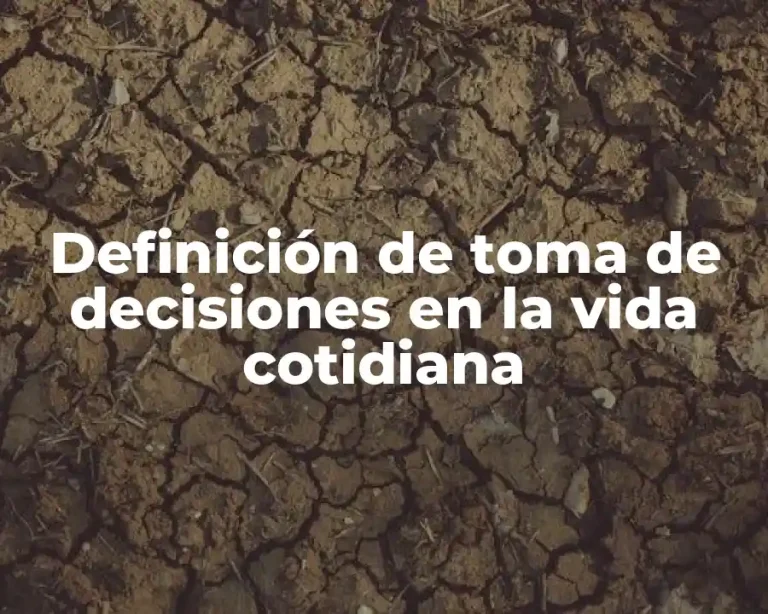 Definición de toma de decisiones en la vida cotidiana