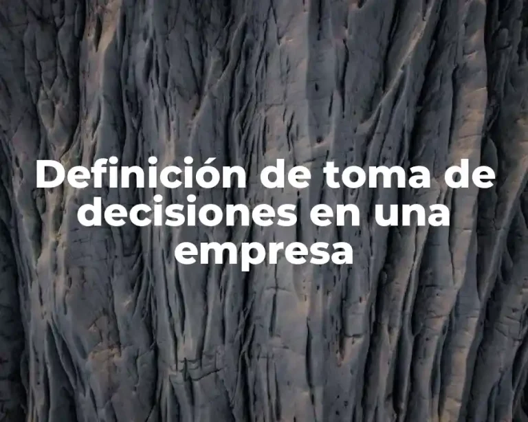 Definición de toma de decisiones en una empresa