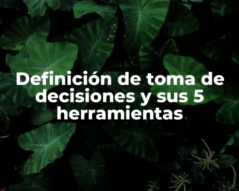 Definición de toma de decisiones y sus 5 herramientas