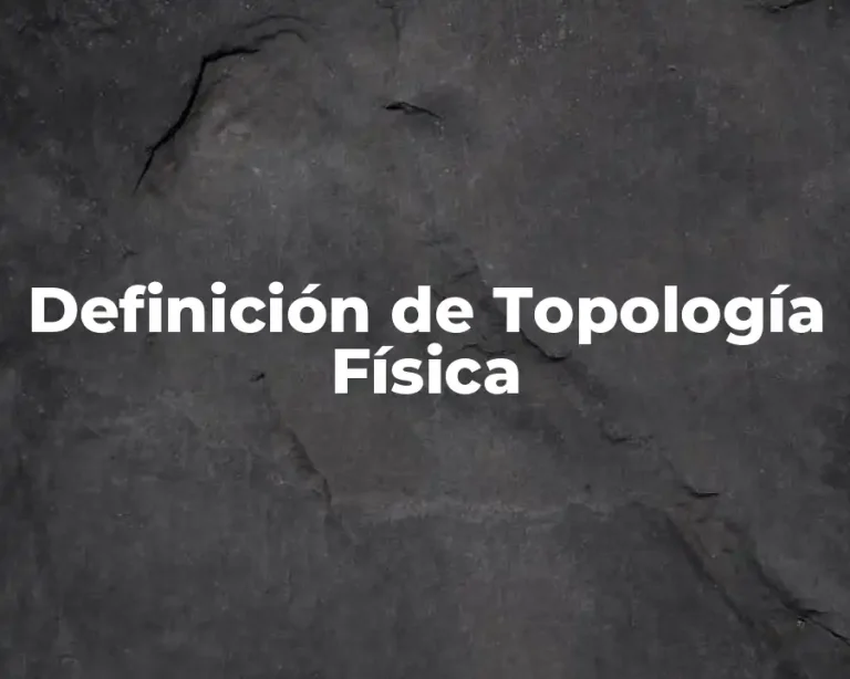 Definición de Topología Física