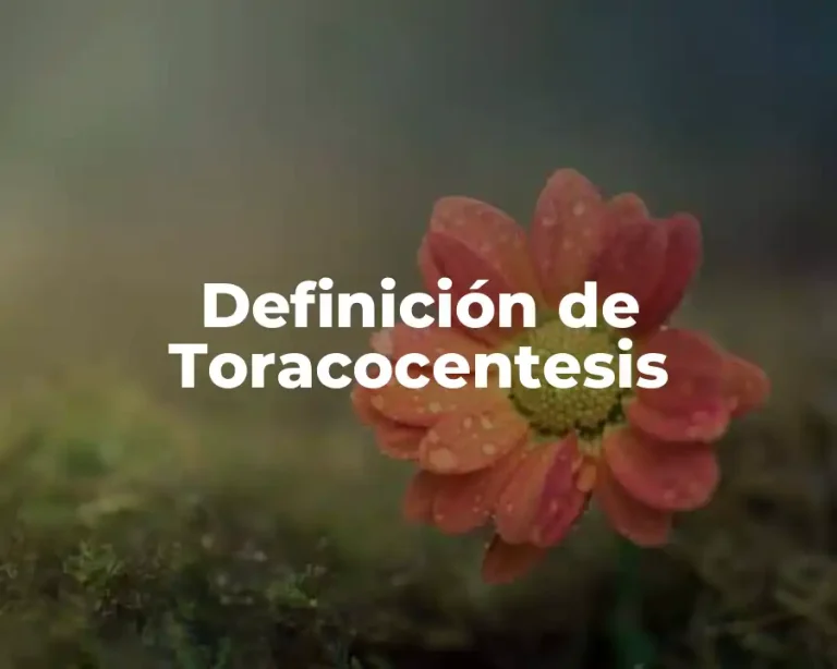 Definición de Toracocentesis