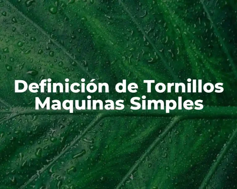 Definición de Tornillos Maquinas Simples