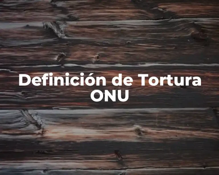 Definición de Tortura ONU