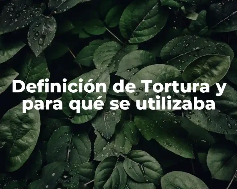Definición de Tortura y para qué se utilizaba