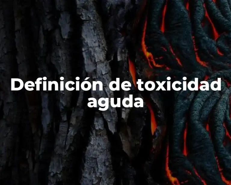 Definición de toxicidad aguda