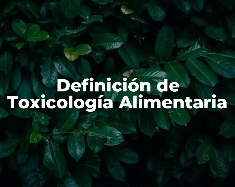Definición de Toxicología Alimentaria